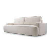 Sofa ASTI z funkcją spania i pojemnikiem na pościel, miękka tkanina boucle