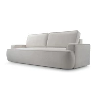 Sofa ASTI z funkcją spania i pojemnikiem na pościel, miękka tkanina boucle