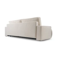 Sofa ASTI z funkcją spania i pojemnikiem na pościel, miękka tkanina boucle