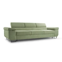 Kanapa NALO z funkcją spania i regulowanymi zagłówkami, tkanina sztruks