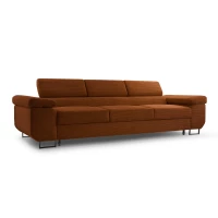 Kanapa NALO z funkcją spania i regulowanymi zagłówkami, tkanina sztruks