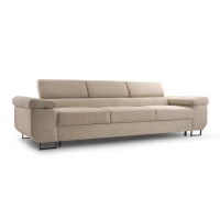 Kanapa NALO z funkcją spania i regulowanymi zagłówkami, tkanina sztruks