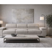 Kanapa NALO z funkcją spania i regulowanymi zagłówkami, tkanina sztruks