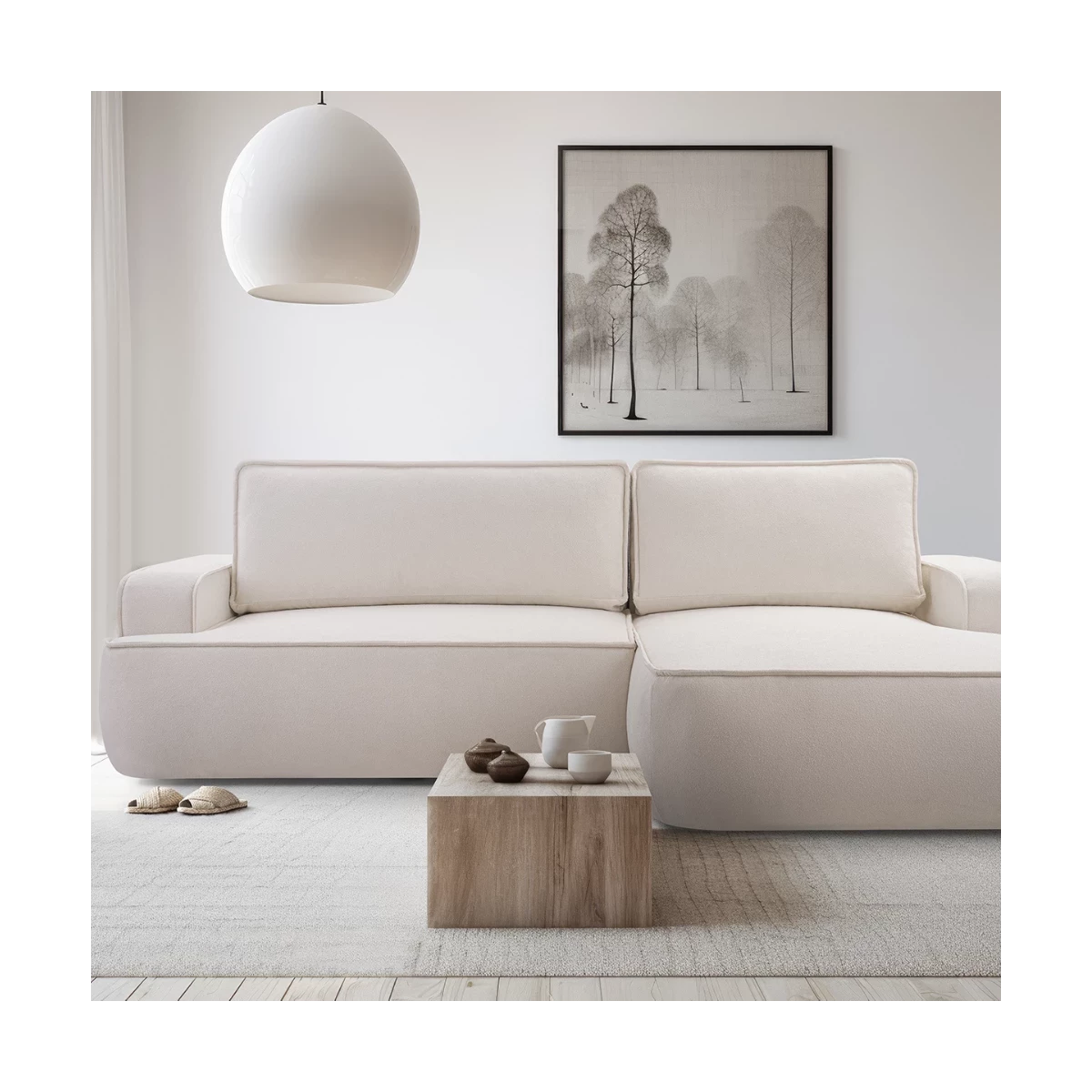 Narożnik ASTI rozkładany z funkcją spania obłe kształty