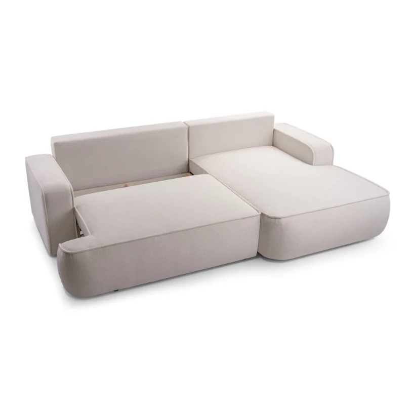 Narożnik ASTI rozkładany z funkcją spania obłe kształty