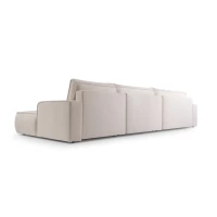 Duży narożnik ASTI U rozkładany z pojemnikiem na pościel, obłe kształty