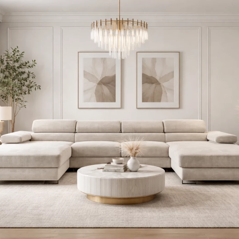 Narożnik duży NALO U mini z szezlongiem