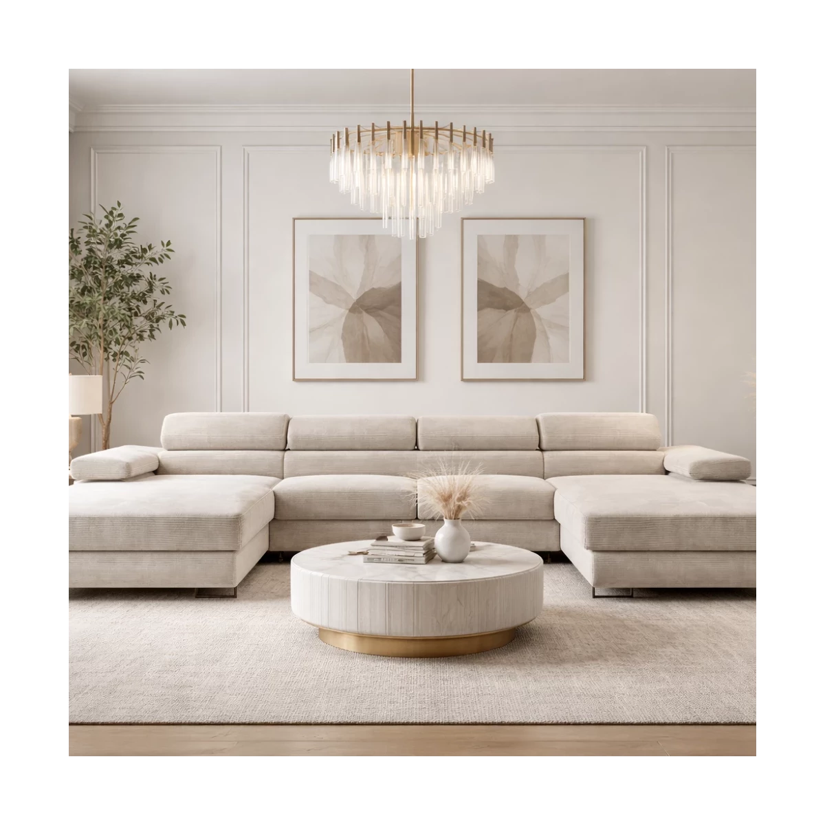 Narożnik duży NALO U mini z szezlongiem