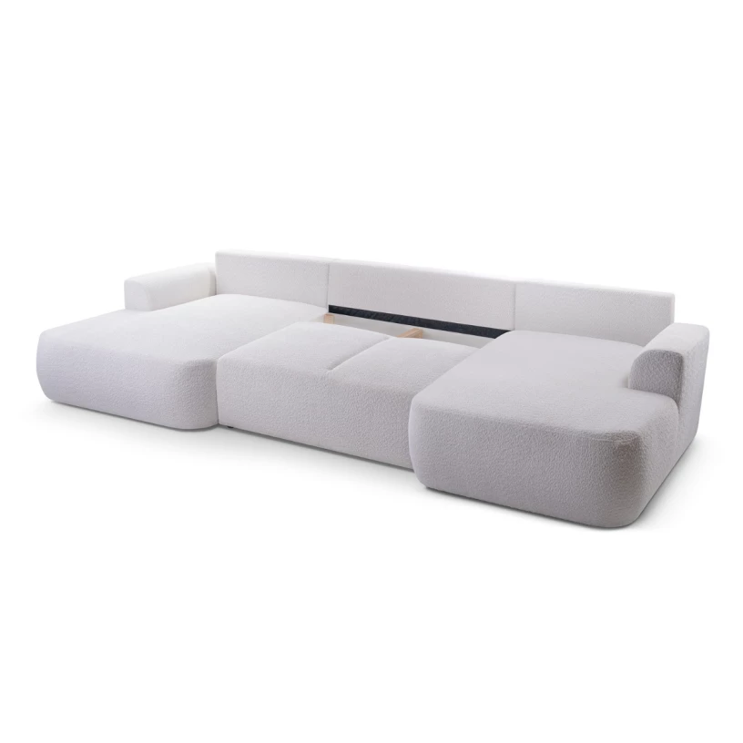 Duży narożnik LOREN U rozkładany z pojemnikiem na pościel