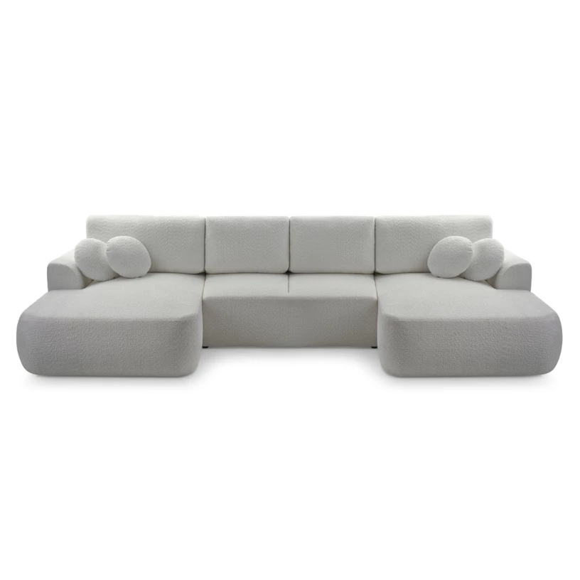 Duży narożnik LOREN U rozkładany z pojemnikiem na pościel