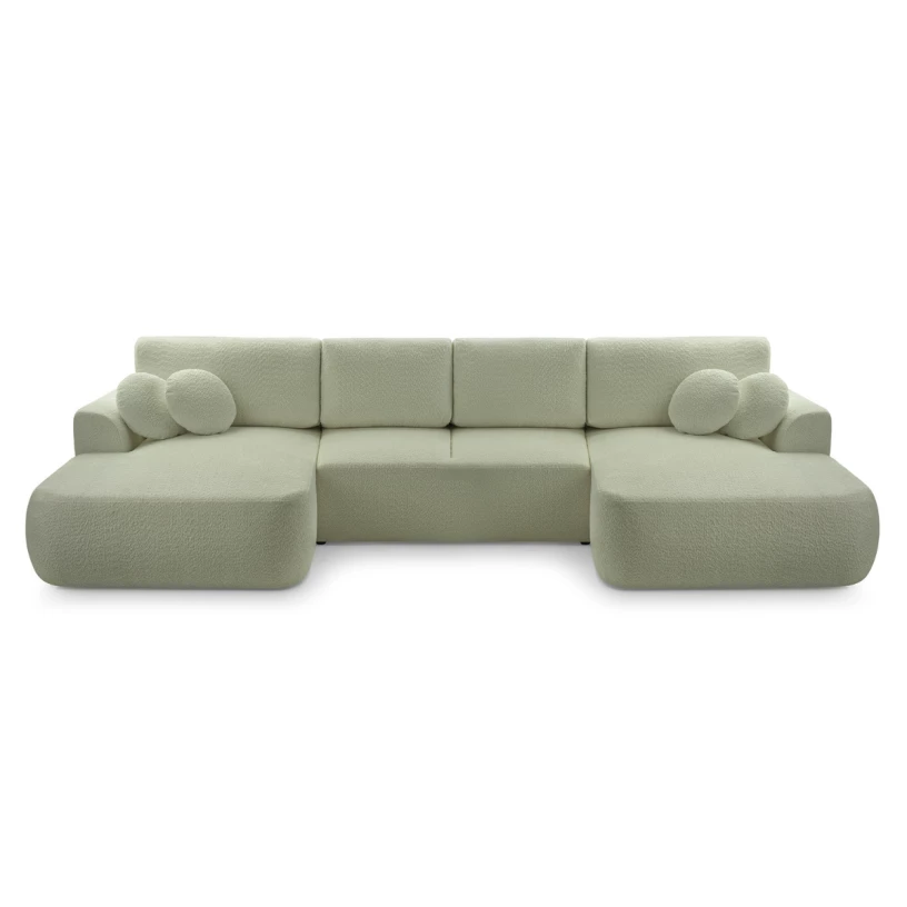 Duży narożnik LOREN U rozkładany z pojemnikiem na pościel