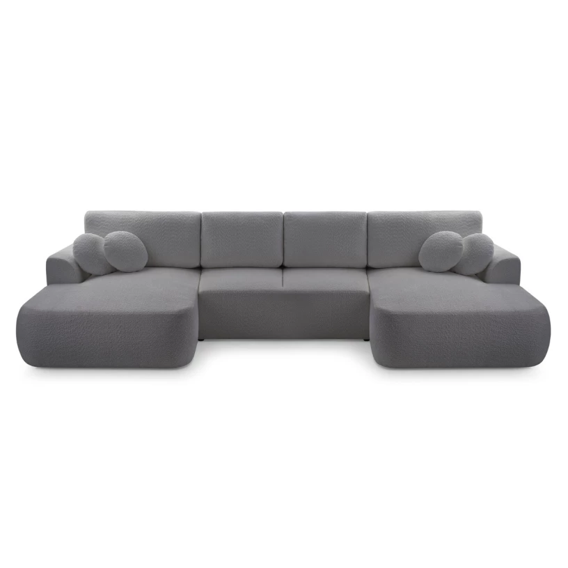 Duży narożnik LOREN U rozkładany z pojemnikiem na pościel