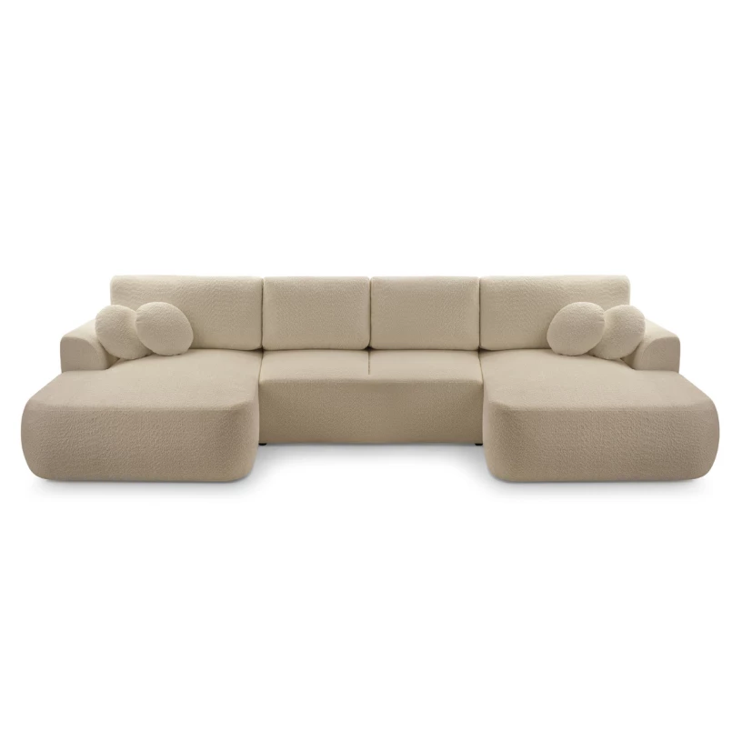 Duży narożnik LOREN U rozkładany z pojemnikiem na pościel