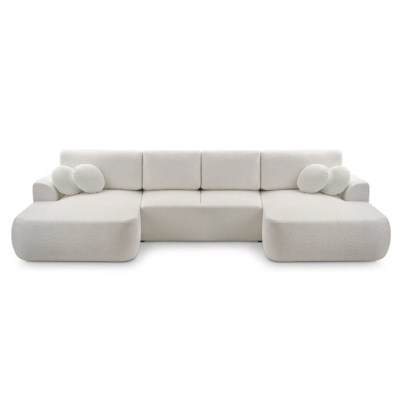 Duży narożnik LOREN U rozkładany z pojemnikiem na pościel