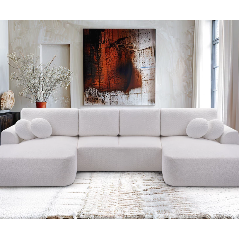 Duży narożnik LOREN U rozkładany z pojemnikiem na pościel